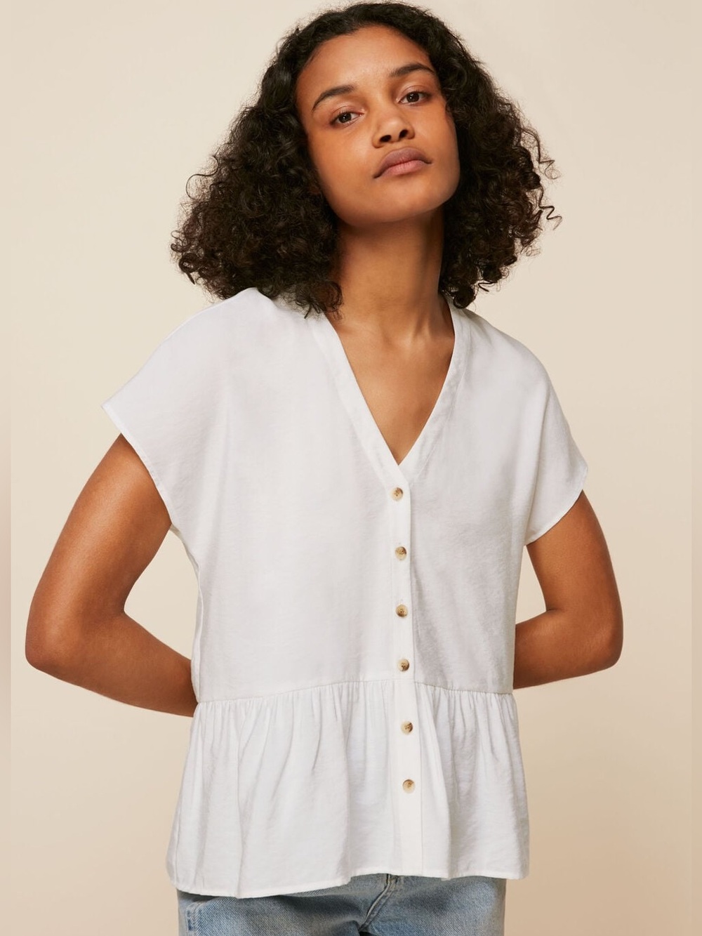 Jane & Delancey Lightweight Button-Up Top NWT